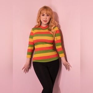 BNWT Sold Out Vixen Bad Girl 3/4 Striped top 2XL